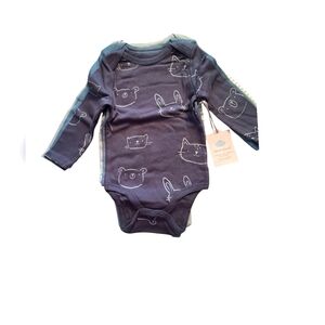 Blue Animal Print Kids One Piece Bodysuits Size 18M